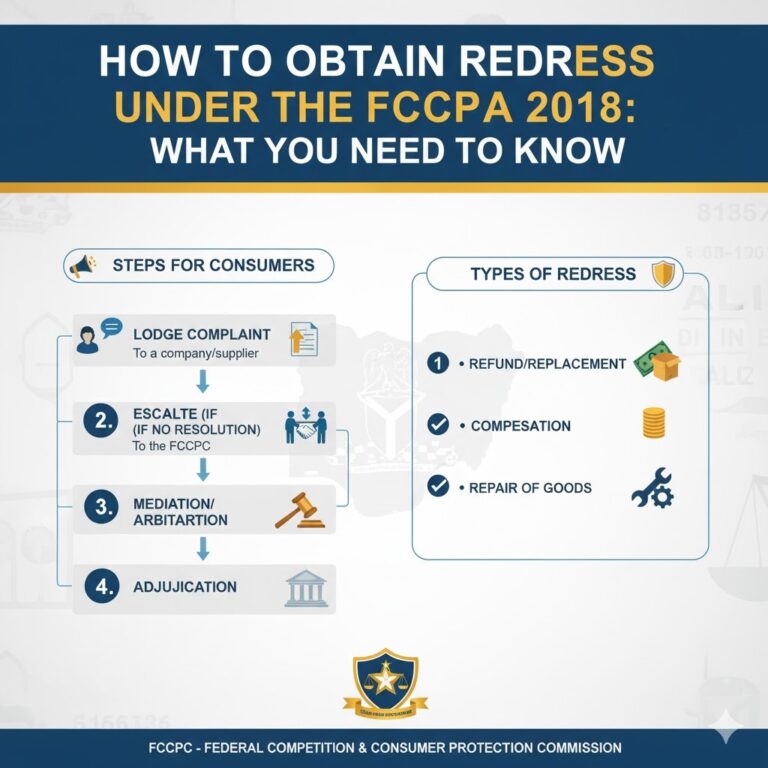 REDRESS UNDER THE FCCPA 2018