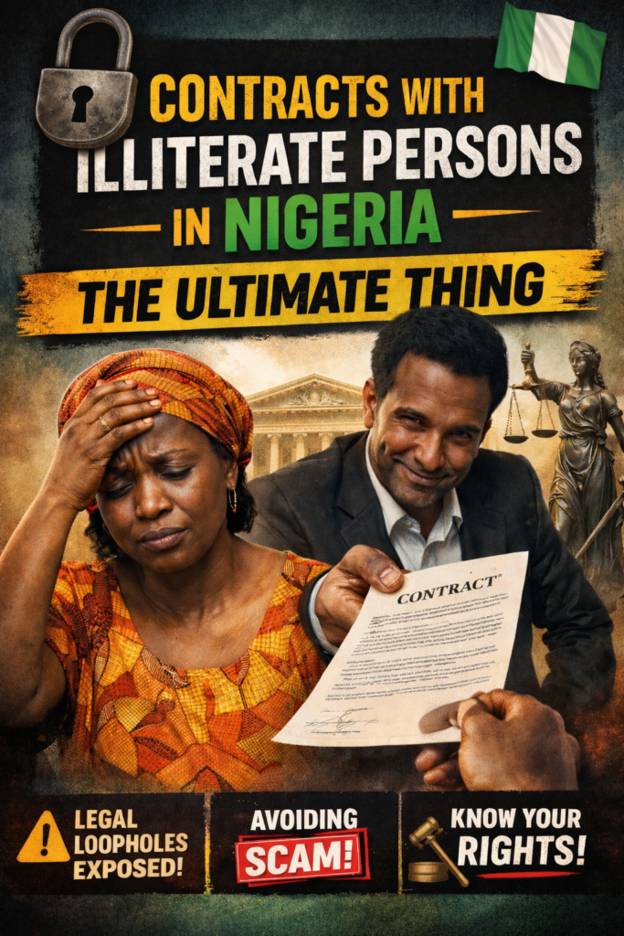 Contracts with Illiterate persons.