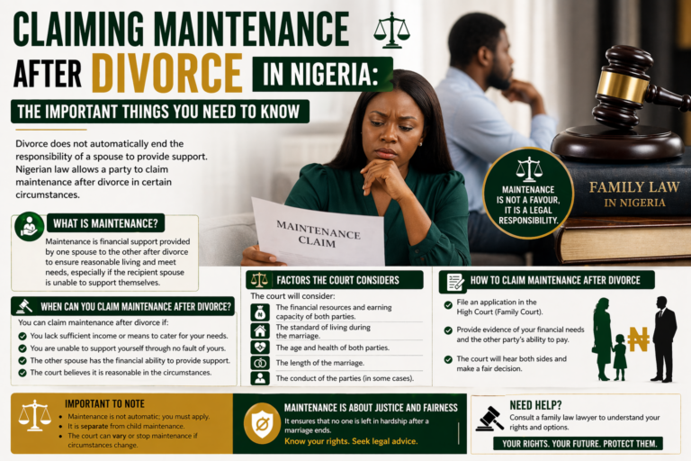 claiming maintenance after divorce